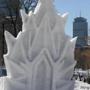 A snow sculpture on Boston Common, one of three by artist Artist Sean Fitzpatrick from Saugus.