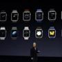 Apple CEO Tim Cook showed the Apple Watch collection in San Francisco Monday.