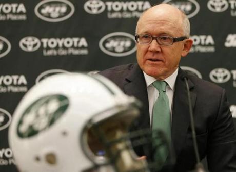 FLORHAM PARK, NJ - JANUARY 21: Woody Johnson, owner of the New York Jets addresses the media during a press conference to introduce new general manager Mike Maccagnan and head cowch Todd Bowles on January 21, 2015 in Florham Park, New Jersey. (Photo by Rich Schultz /Getty Images)
