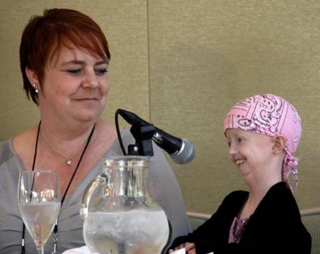 Hayley Okines (right) spoke during an interview with her mother, Kerry.
