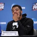 Andrew Harrison muttered a postgame comment about an opponent that was picked up by the microphone.