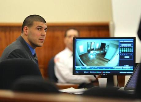 Aaron Hernandez listened to closing arguments in the trial.
