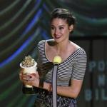 Actress Shailene Woodley accepts the award for Best Female Performance for 