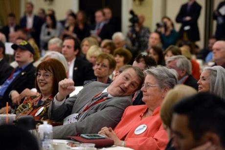 The crowd at the First in the Nation Republican Leadership Summit reacted during the presentations.
