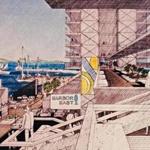 Expo 76 plans called for floating platforms on Boston Harbor built around a water plaza.