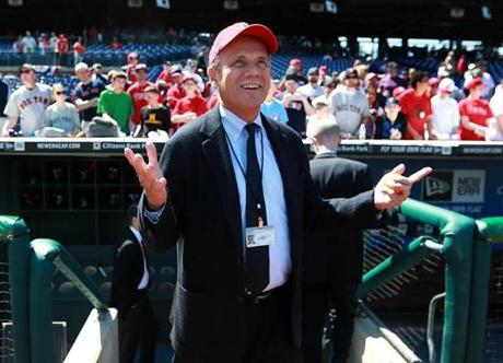 Red Sox CEO Larry Lucchino during a visit to Philadelphia for the 2015 MLB Opening Day game.
