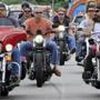 Bikers arrive at Weirs Beach, Friday, June 17, 2011 in Laconia, N.H. Thousands of motorcyclists are expected to make the annual pilgrimage to the area for 