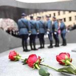 Red roses were laid on the outskirts of the main section of the Sean Collier memorial, which was dedicated at a ceremony Wednesday in the North Court area of MIT.