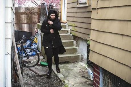 Katherine Russell Tsarnaeva, outside the Cambridge apartment where she lived with her husband, Tamerlan Tsarnaev.
