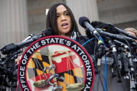 Marilyn Mosby announced that criminal charges would be filed against Baltimore police officers in the death of Freddie Gray.
