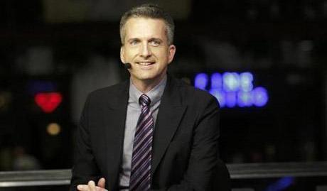 This Jan. 30, 2012, photo provided by ESPN Images shows Bill Simmons on the set of NBA Countdown in New Orleans. ESPN has suspended Simmons for three weeks after he repeatedly called NFL Commissioner Roger Goodell a liar during a profane tirade on a podcast. ESPN announced the suspension Wednesday, Sept. 25, 2014. (AP Photo/ESPN Images, Don Juan Moore)
