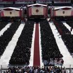 Boston College conferred degrees to about 4,000 undergraduate and graduate students Monday.