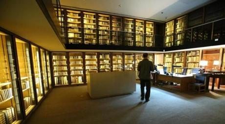 The Special Collections lobby at the Boston Public Library. 
