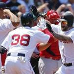 Mike Napoli hit a two-run home run in the second inning Sunday. 