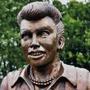 A bronze sculpture of Lucille Ball is displayed in Lucille Ball Memorial Park in the village of Celoron, New York. 