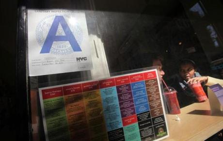 Boston may create a restaurant rating system that resembles New York?s prominently posted letter grades for establishments.
