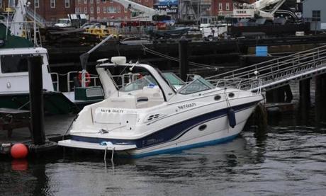 A woman?s arm was severed when she attempted to climb back on the 29-foot boat Naut Guilty. 
