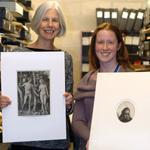 Boston Public Library president Amy Ryan (right) spoke to the media after the discovery of the Dürer and Rembrandt prints.