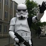 A man in a Stormtrooper costume appeared in Lynn.