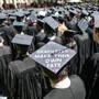 Keep this in mind: Job hunting is hard work. Pictured: Graduates at MIT?s commencement earlier this month