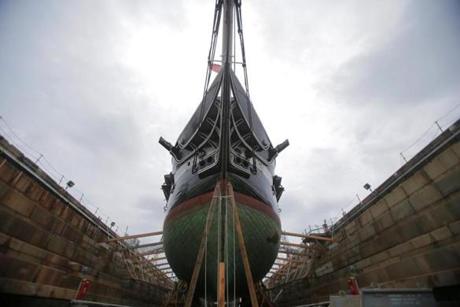 A multi-year restoration of the USS Constitution began Tuesday.
