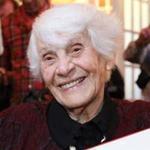 Ingeborg Syllm-Rapoport, 102, displayed her doctoral certificate Tuesday at the University of Hamburg in Germany.  