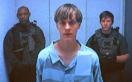 Dylann Storm Roof appeared by closed-circuit television. 
