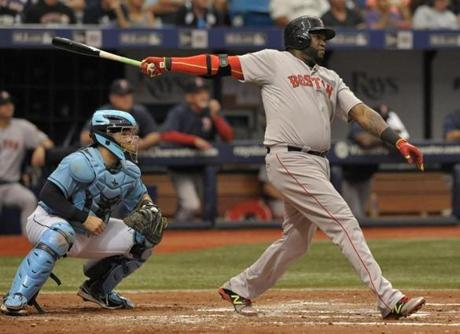 David Ortiz?s two-run shot in the fourth inning was his 12th homer of the season.
