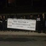 Protesters gathered Mayor Martin J. Walsh's house at 4 a.m. Monday morning. 
