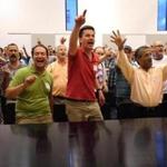 Boston Gay Men's Chorus rehearsing in May in preparation for the group's tour of the Middle East. 