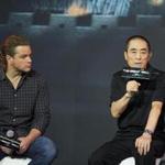 Matt Damon (left) with director Zhang Yimou Thursday at a press conference about ?The Great Wall? in Beijing.