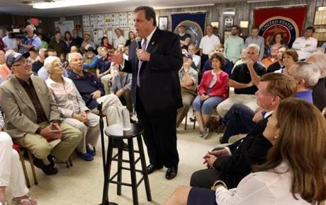 Questions on harbor maintenance and Coast Guard health care have popped up in New Hampshire town hall meetings during the primary campaign, as with Chris Christie in Ashland on July 1.
