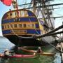 A replica of Marquis de Lafayette?s ship, the Hermione, sailed into the Boston Harbor on Saturday. 