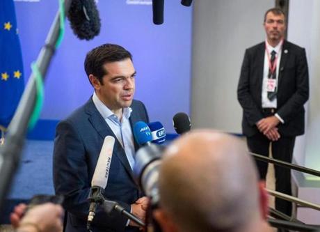?We took the responsibility of the decision to be able to avert the harshest outcome,? Greek Prime Minister Alexis Tsipras (above) said Monday.
