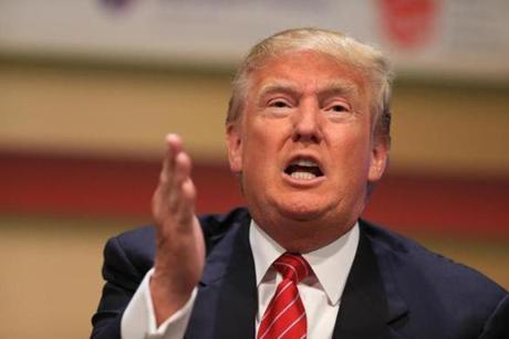 Republican presidential candidate Donald Trump spoke at the Family Leadership Summit in Ames, Iowa on Saturday.
