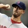 Red Sox starter Rick Porcello delivered a pitch during the first inning.