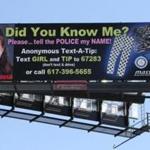 One of the billboards was shown looking over Interstate 95 in Canton.