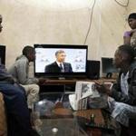Members of a family in Nairobi followed on television the speech of US President Barack Obama at the Global Entrepreneurship Summit on Saturday.