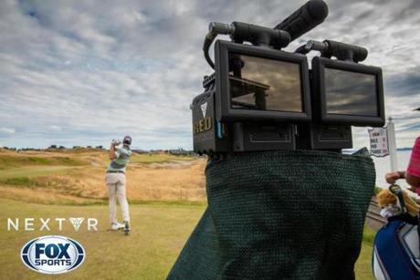 One of five shoebox-sized camera rigs that NextVR placed on the course where the 2015 US Open was played. The camera rigs captured footage used for real-time virtual reality experiences of the golf tournament.
