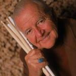 Everett ?Vic? Firth with drum sticks made at his factory.