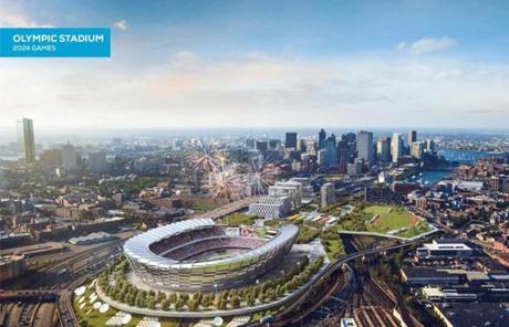 A rendering of what the Olympic Stadium would have looked like. 
