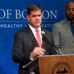 Mayor Marty Walsh spoke at a news conference Monday about Boston?s Olympic bid.