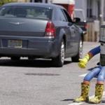 Hitchhiking robot HitchBOT  in Marblehead on July 17. 