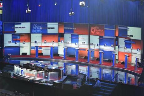 The stage is set for the Republican presidential primary debate tonight at Quicken Loans Arena in Cleveland.

