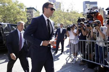 Tom Brady arrived at federal court on Wednesday in New York City.
