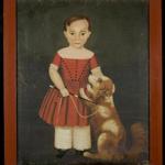 An unknown artist portrayed a serious-looking Edward Hibbard at about age 4 with his dog.