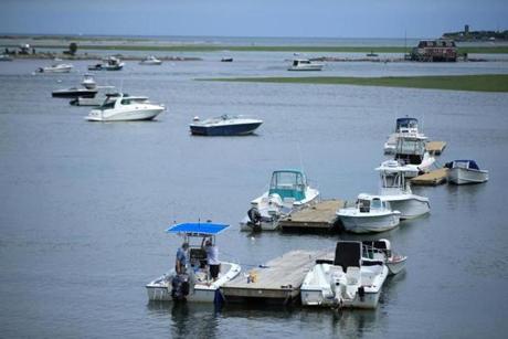 Boats on the North River near Scituate/Marshfield line.
