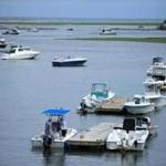 Boats on the North River near Scituate/Marshfield line. Credit: Jonathan Wiggs/Globe Staff