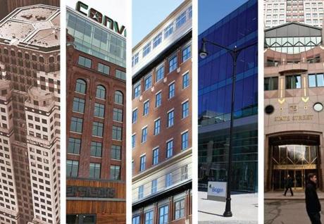 Blackstone Group LP has a deal in place to sell 500 Boylston St. and 222 Berkeley St. for $1.3 billion, or more than $1,000 per square foot. Credit: Pat Greenhouse/Globe Staff/File 2006.

