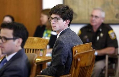 Owen Labrie was seen during his trial in Concord, N.H., Tuesday. 
